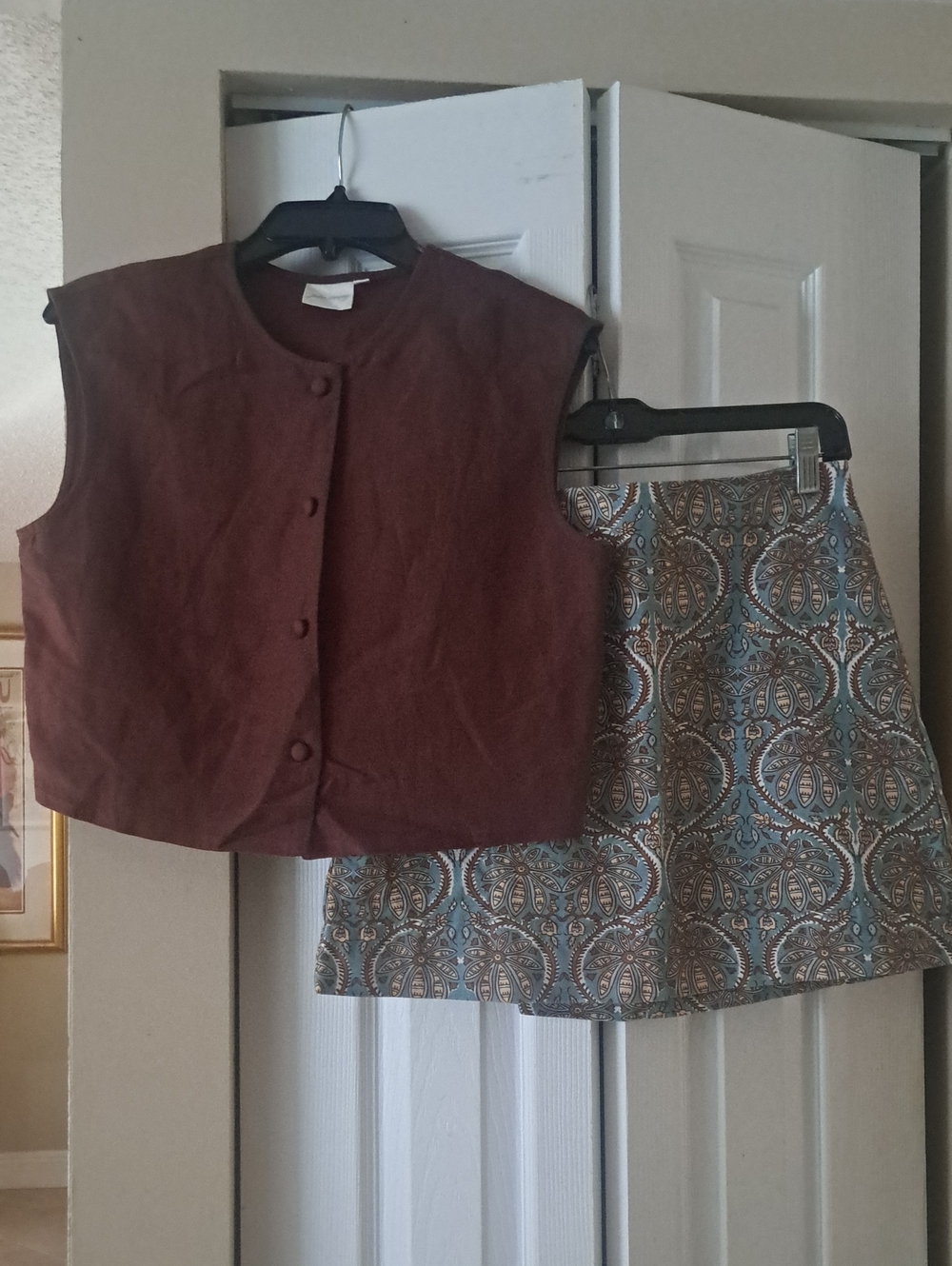 Julia Amory Bundle  Blair  Linen-Blend Top M  Indian Print Mini  Skirt S LNWOT